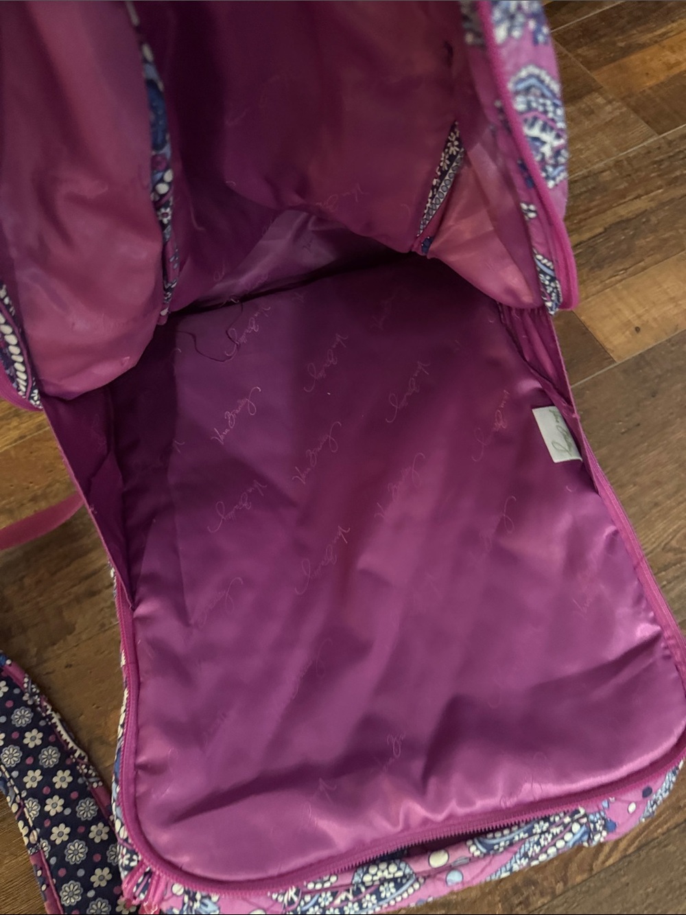 Vera Bradley Quilted Paisley Pink Backpack - Stylish Women’s Bag - Picture 7 of 12